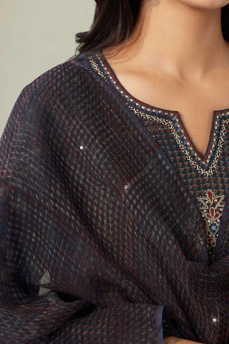Akola Hand Block-Printed Kota Dupatta