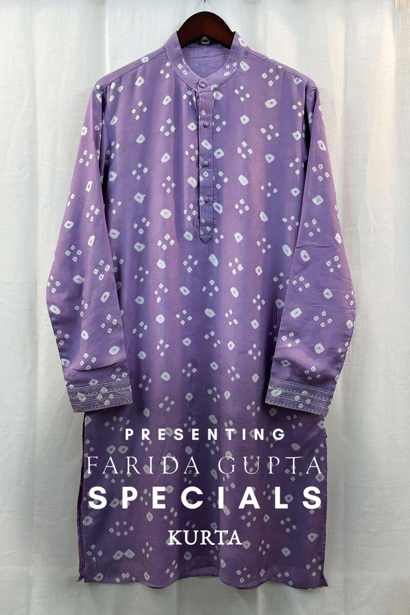 FG Specials: 1 Of 1- Men's Purple Handcrafted Modal Kurta