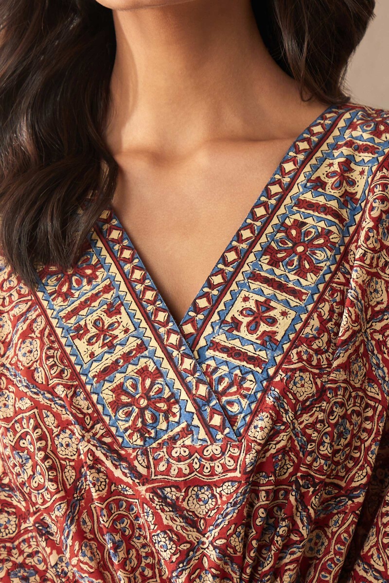 Bagru Hand Block-Printed Cotton Kaftan