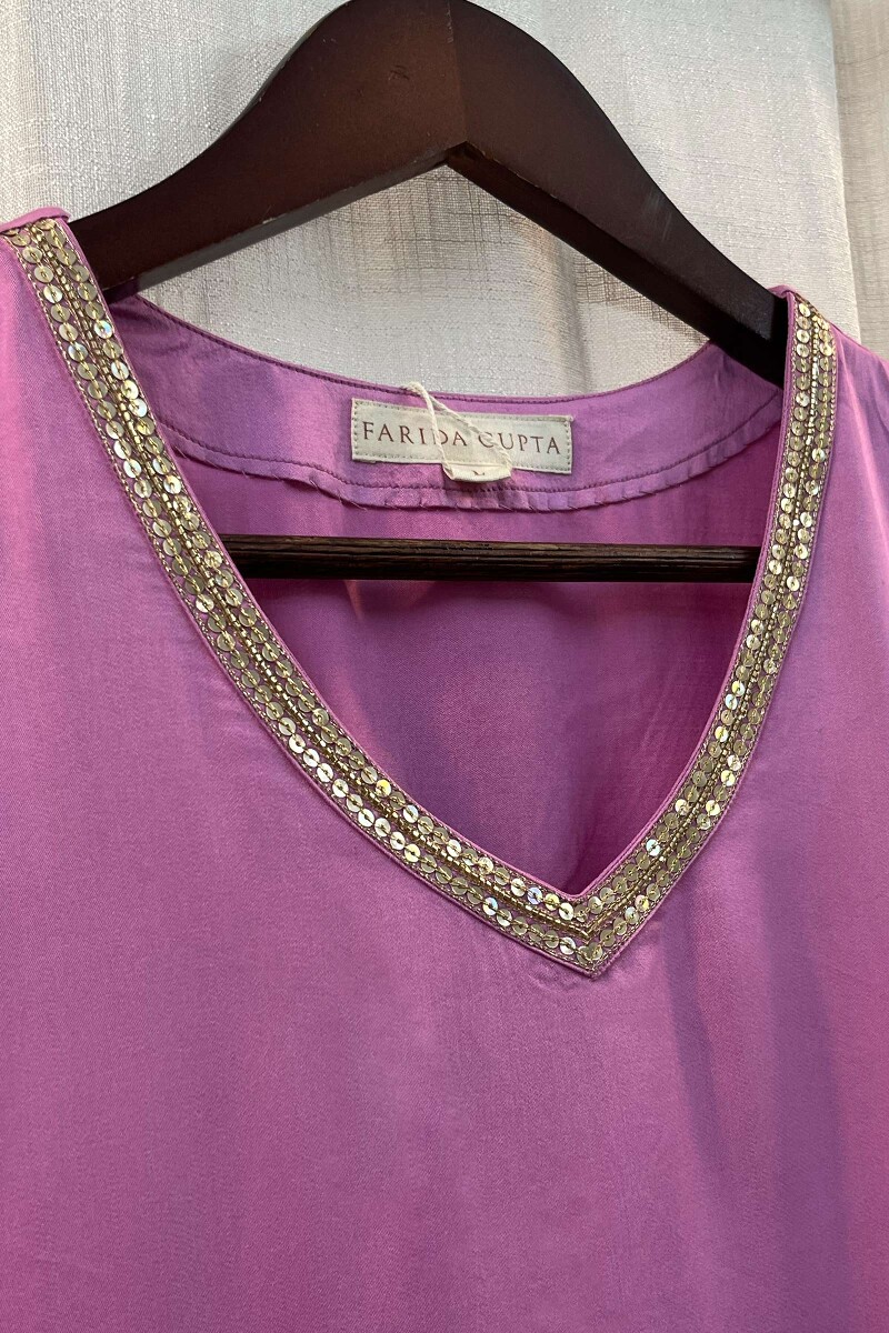 Purple Handcrafted Viscose Kurta