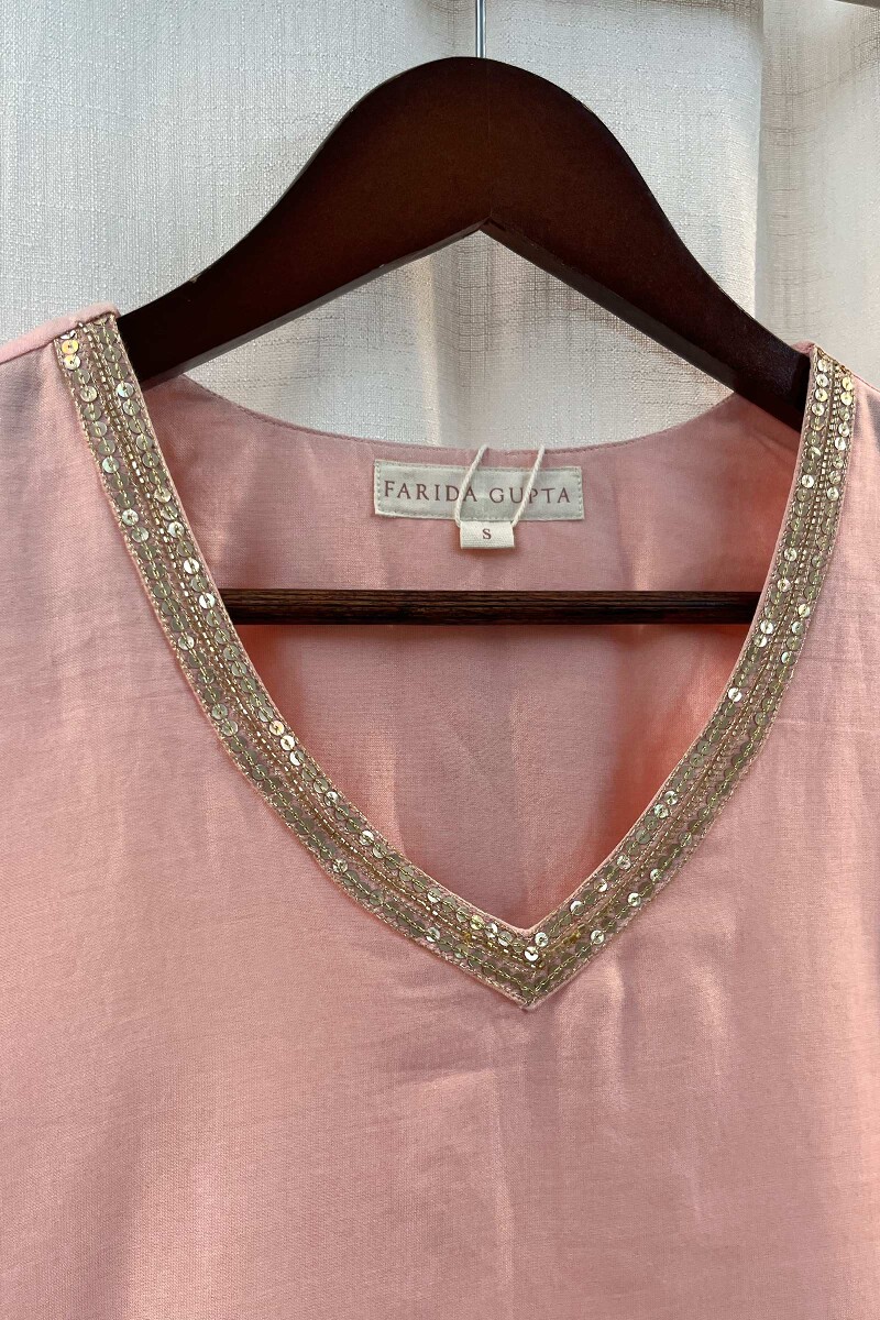 Pink Handcrafted Chanderi Kurta