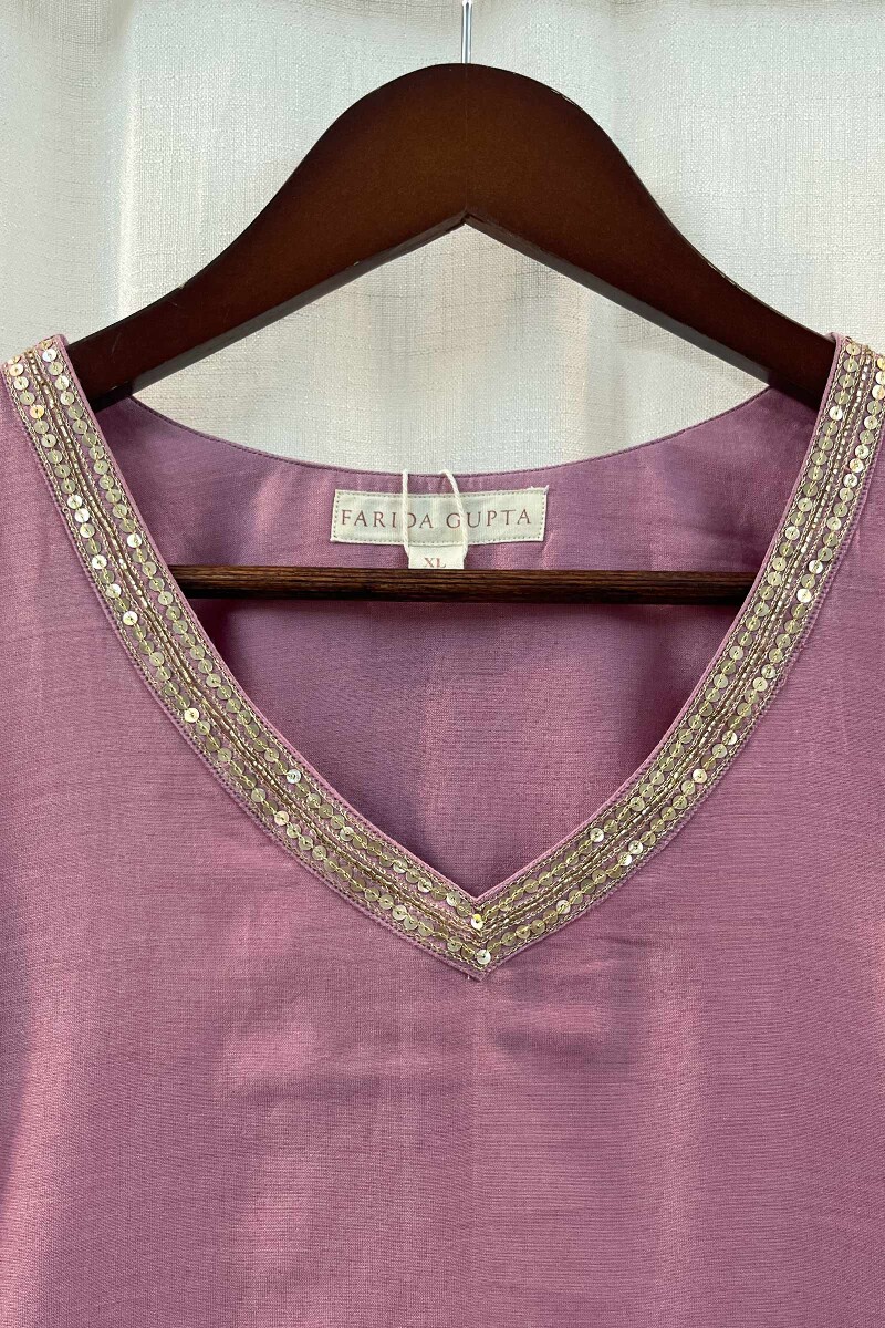 Purple Handcrafted Chanderi Kurta