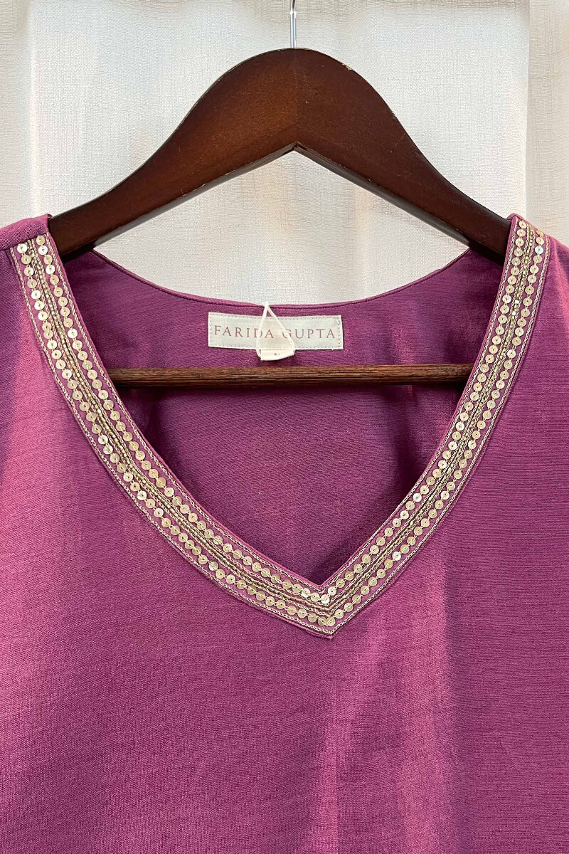 Purple Chanderi Kurta