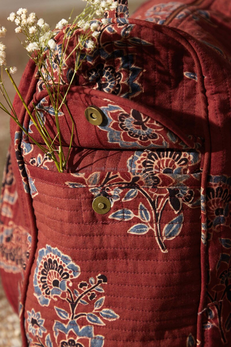 Ajrak Hand Block-Printed Cotton Duffel Bag