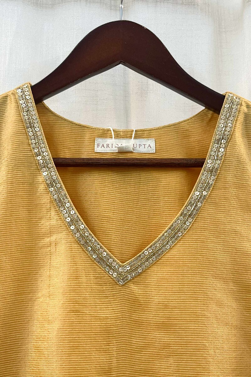 Yellow Handcrafted Chanderi Kurta