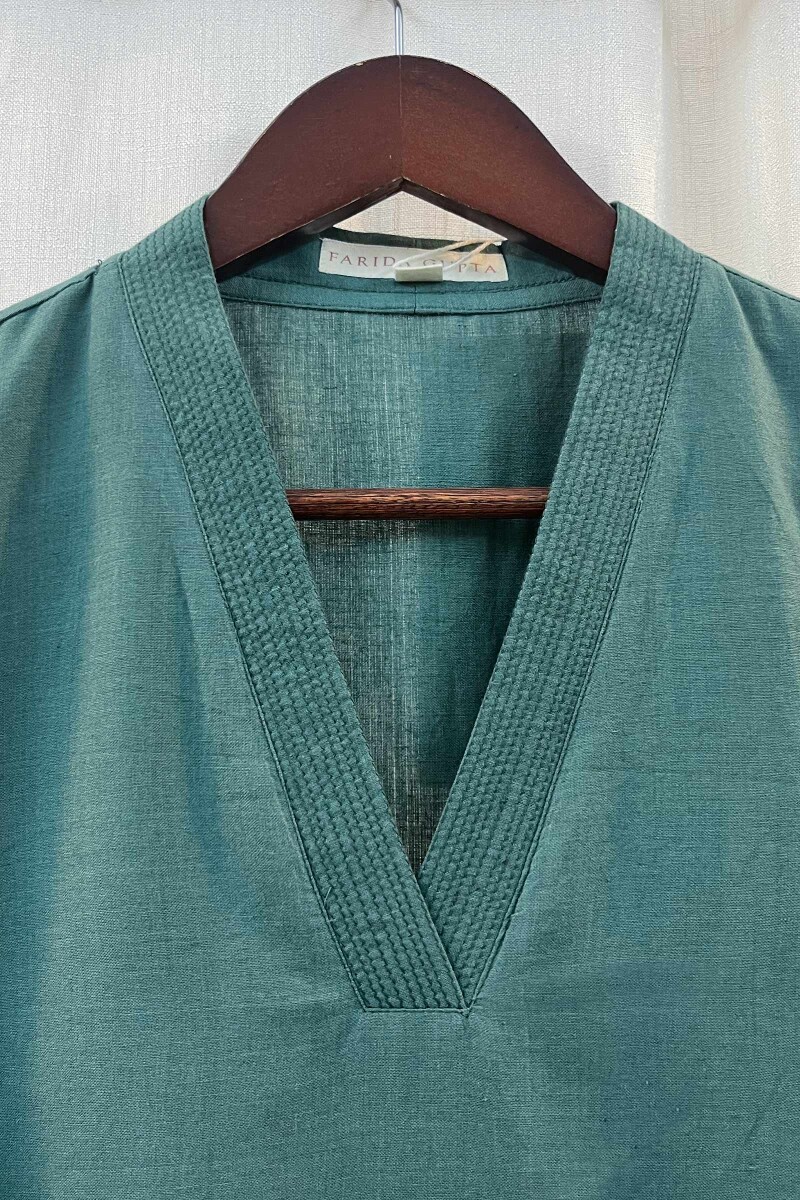 Green Handcrafted Handloom Kurta