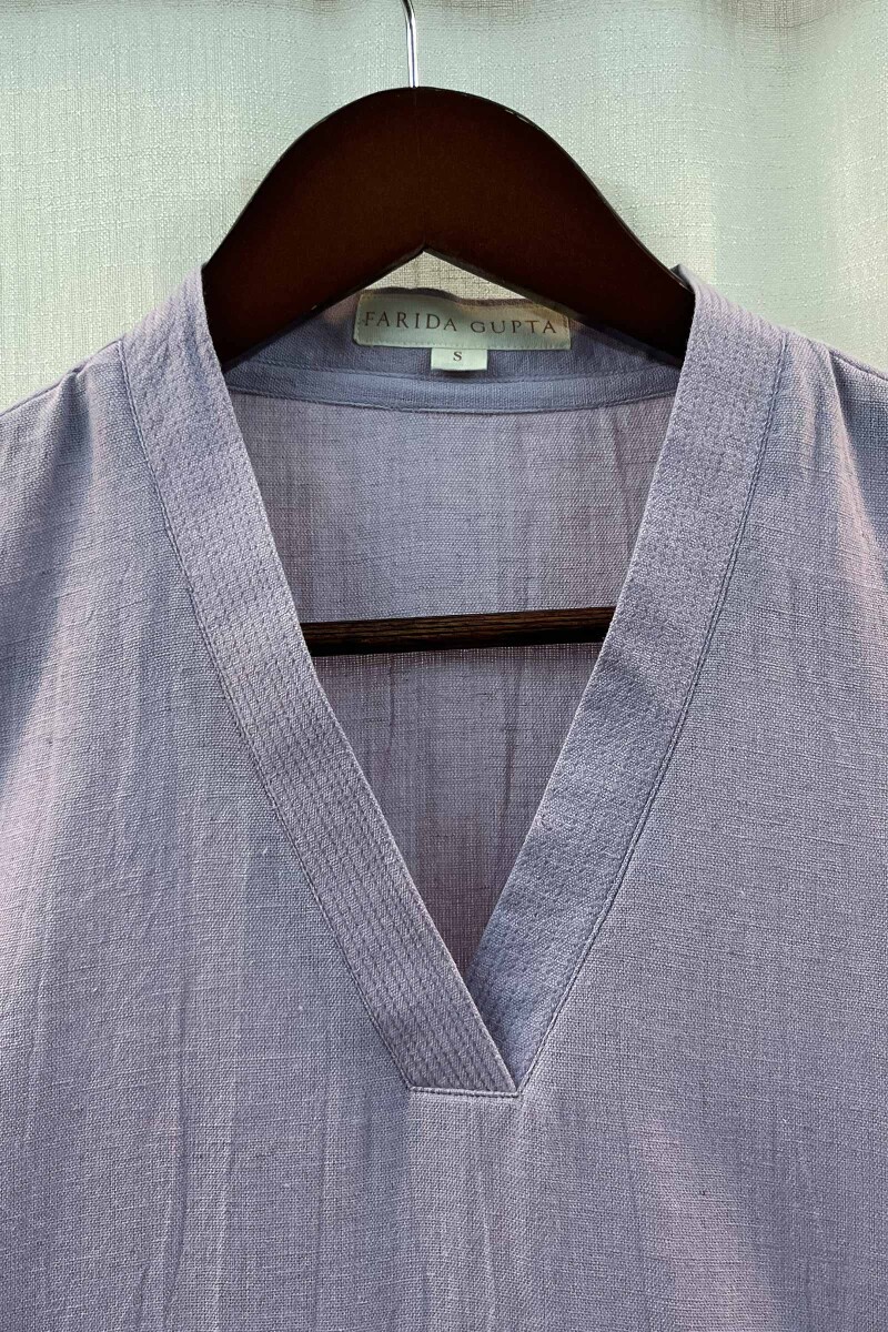 Light Purple Handcrafted Straight Handloom Cotton Kurta