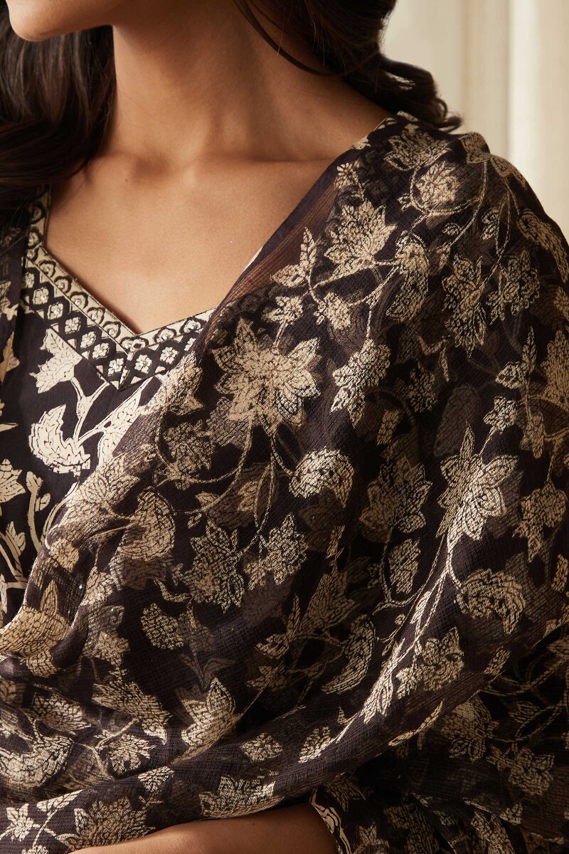 Bagru Hand Block-Printed Kota Dupatta