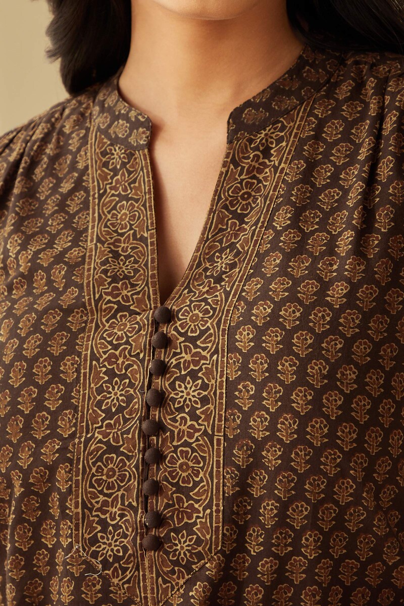 Ajrak Hand Block-Printed Cotton Top