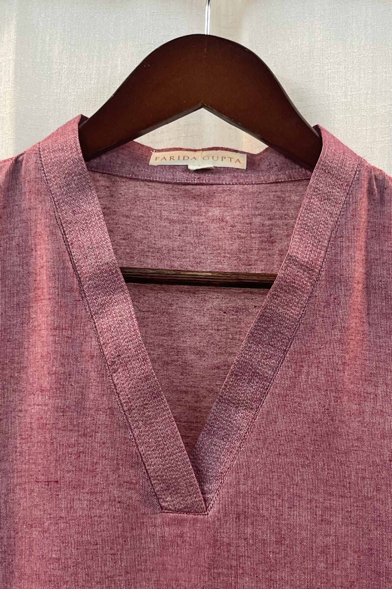 Pink Handcrafted Straight Handloom Cotton Kurta