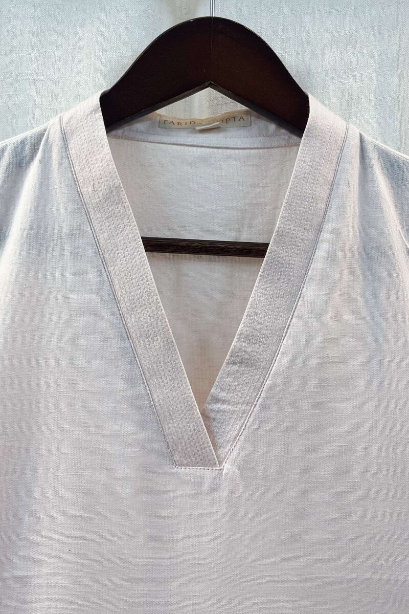Baby Pink Handcrafted Straight Handloom Cotton Kurta