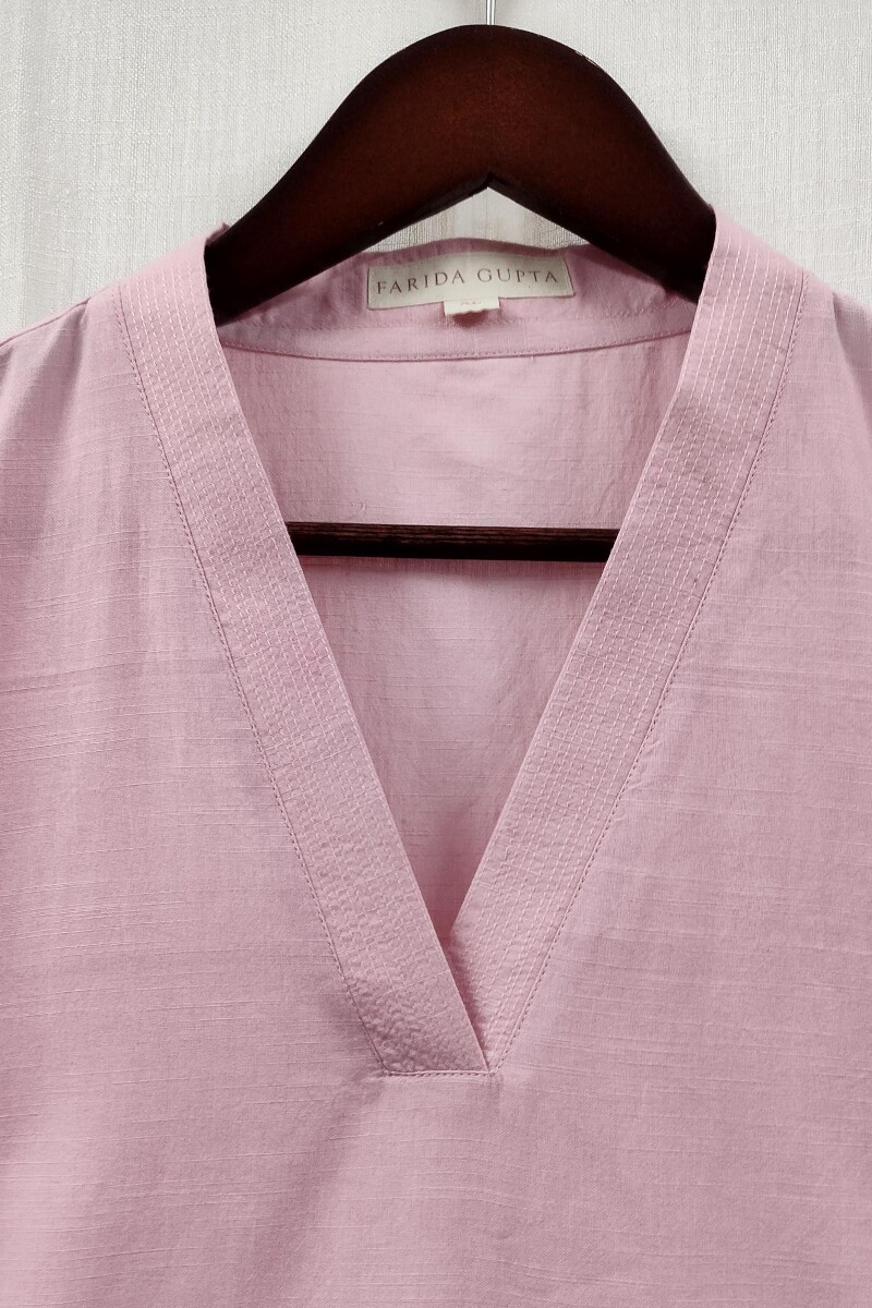 Light Pink Handcrafted Straight Handloom Cotton Kurta