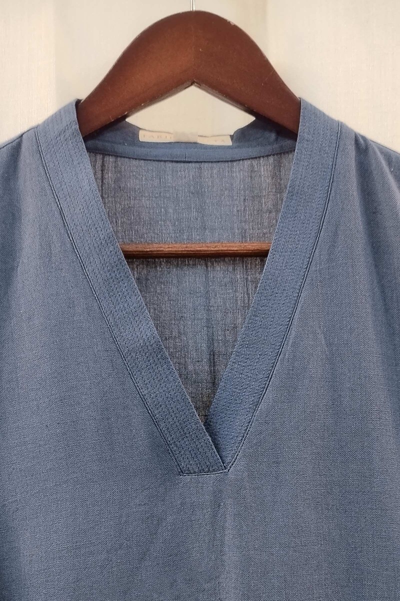 Navy Blue Handcrafted Straight Handloom Cotton Kurta