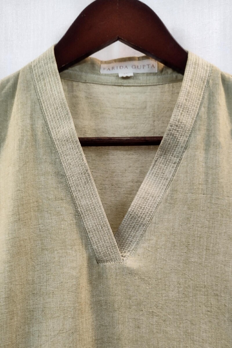 Taupe Handcrafted Straight Handloom Cotton Kurta