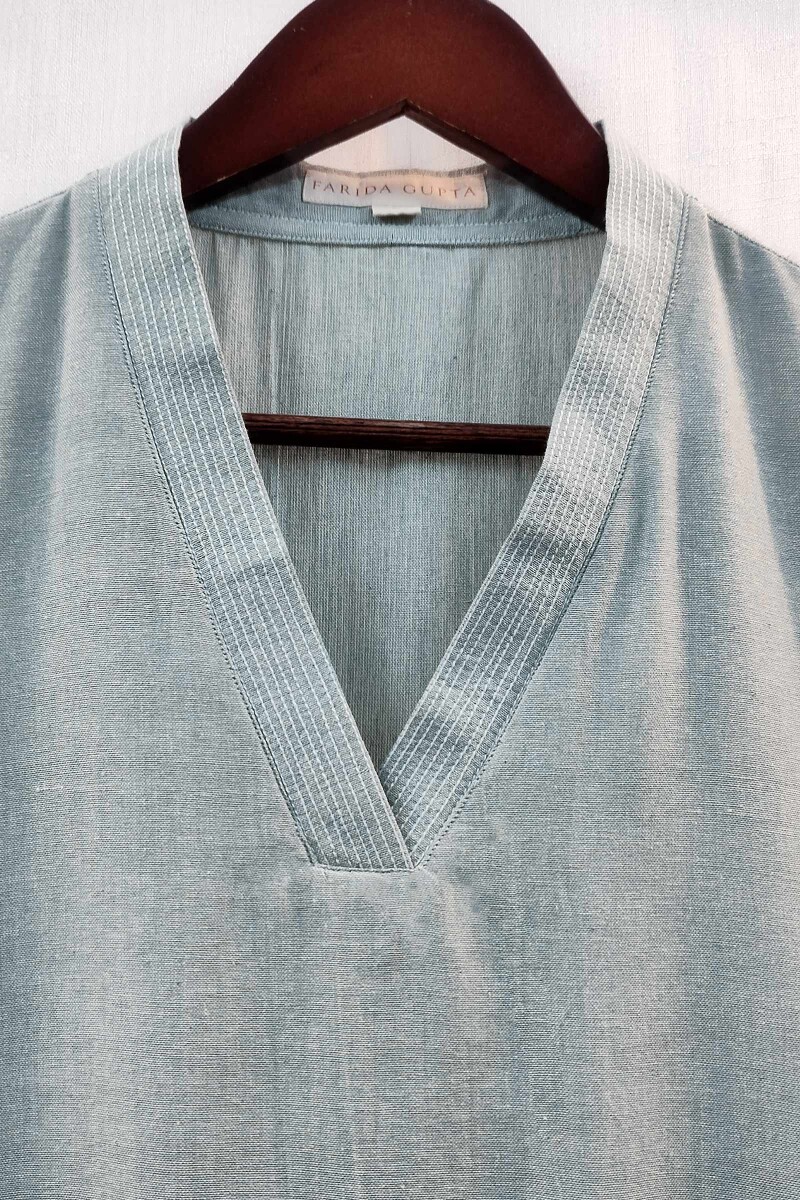 Green Handcrafted Straight Handloom Cotton Kurta