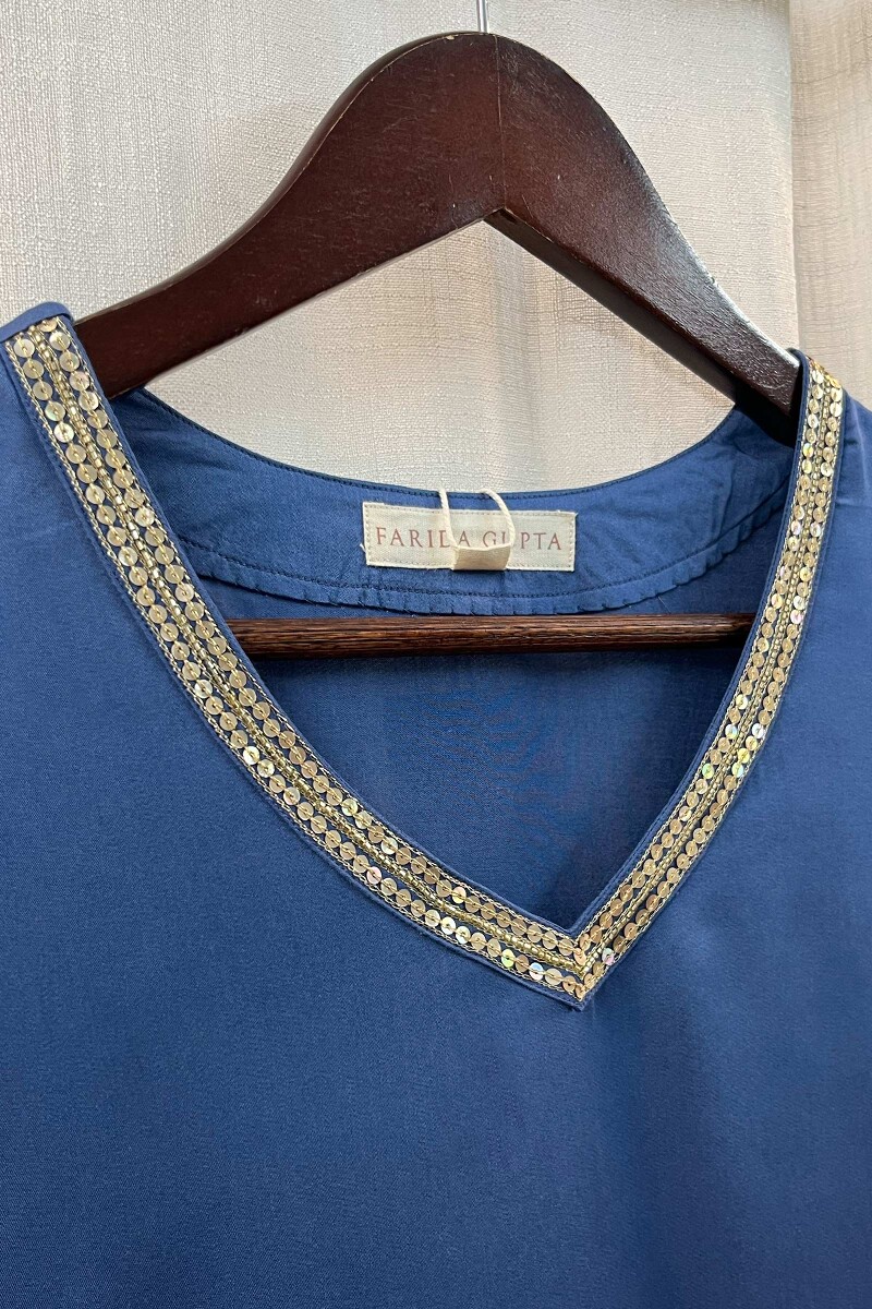 Blue Handcrafted Viscose Kurta