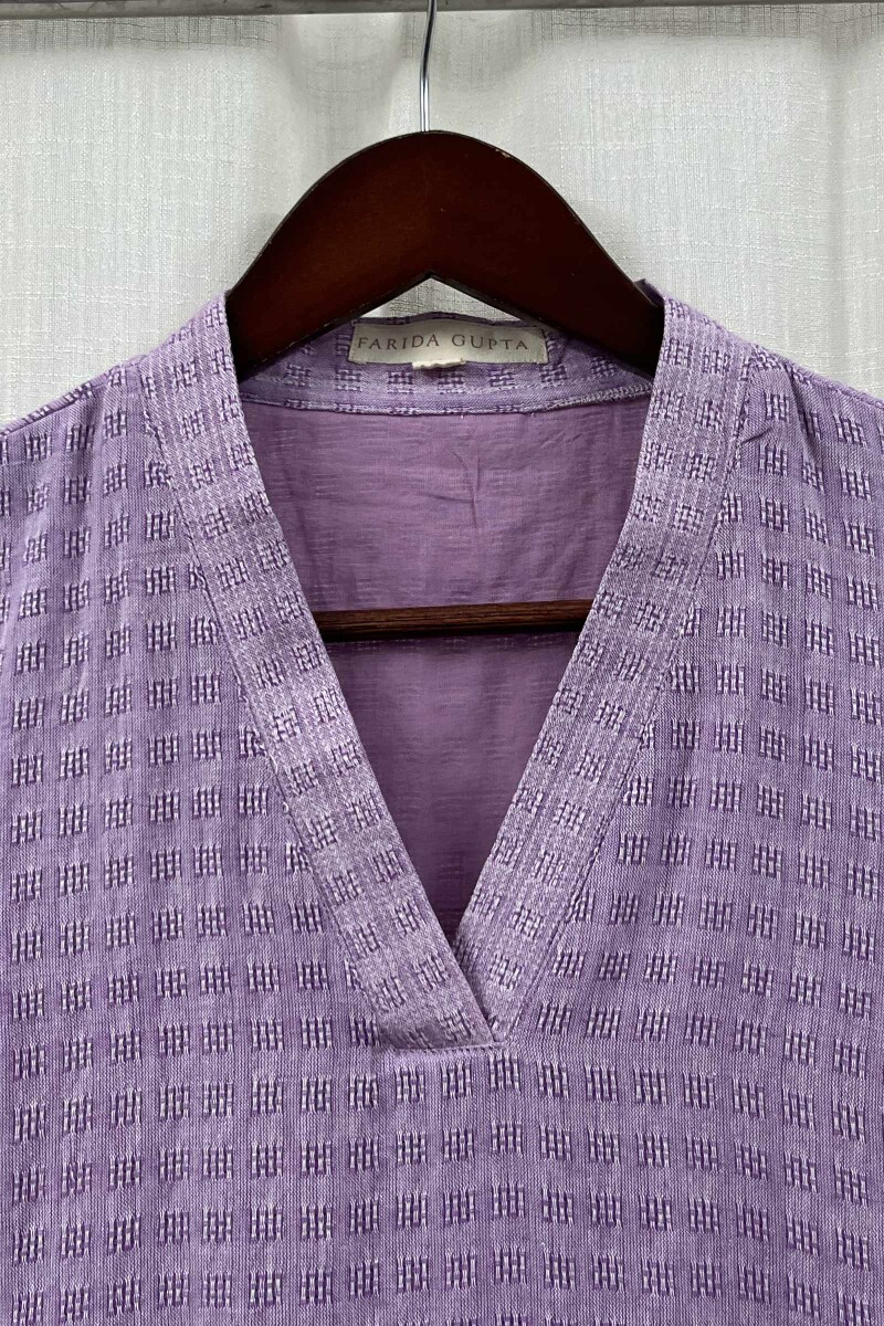 Light Purple Handcrafted Straight Handloom Cotton Kurta