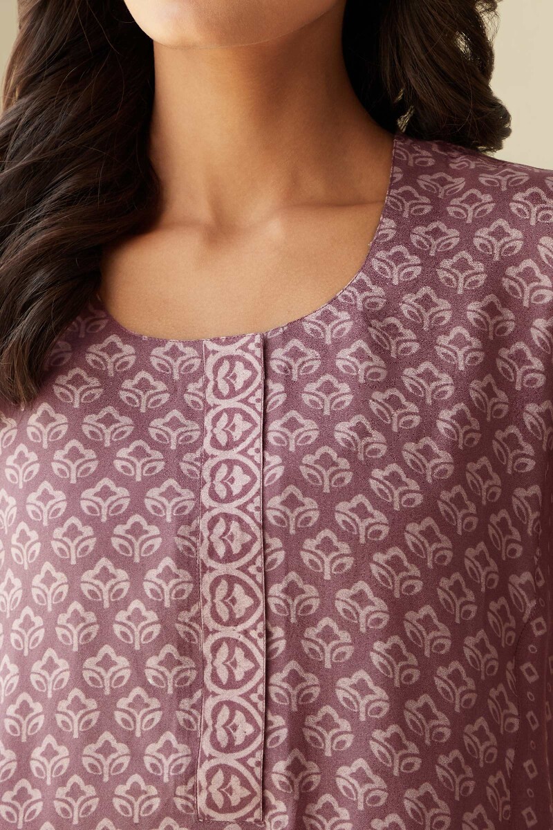 Purple Printed Viscose Top