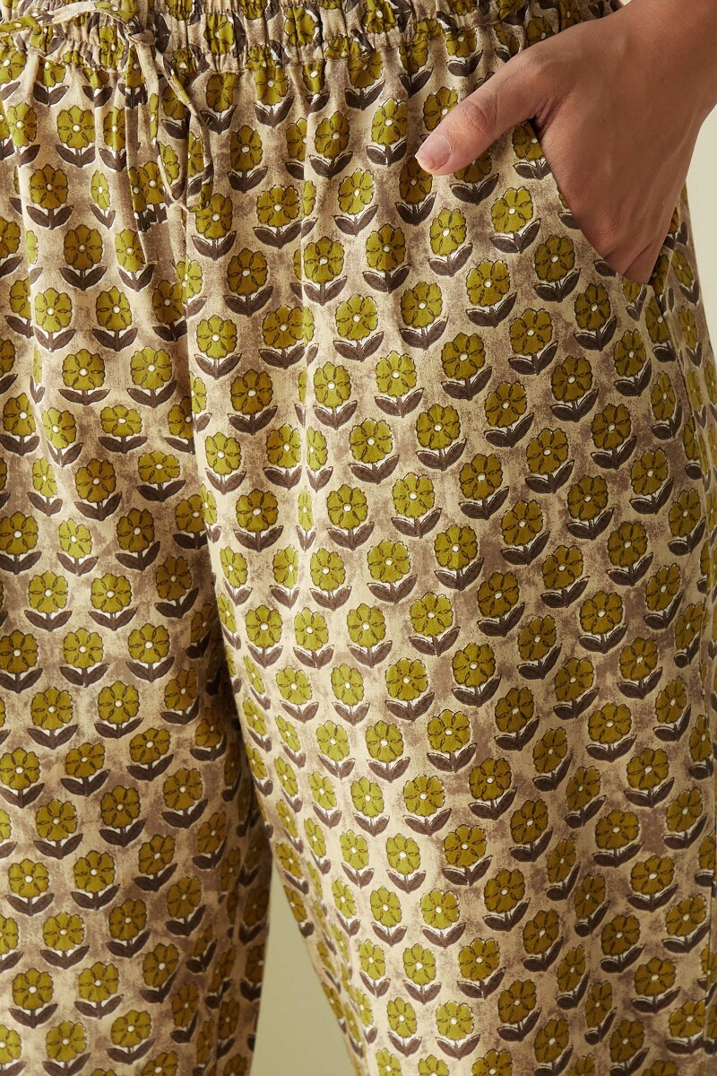Bagru Hand Printed Cotton Narrow Pants