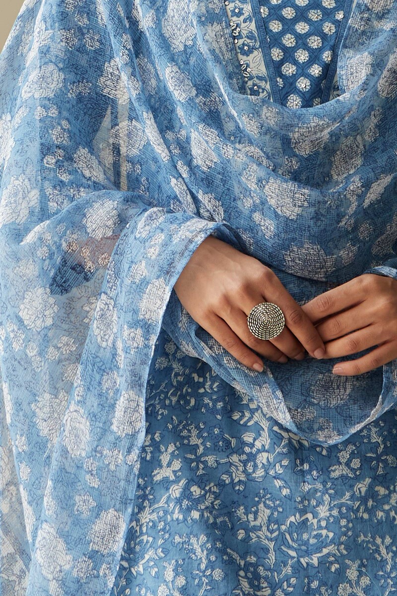 Bagru Hand Block-Printed Kota Dupatta