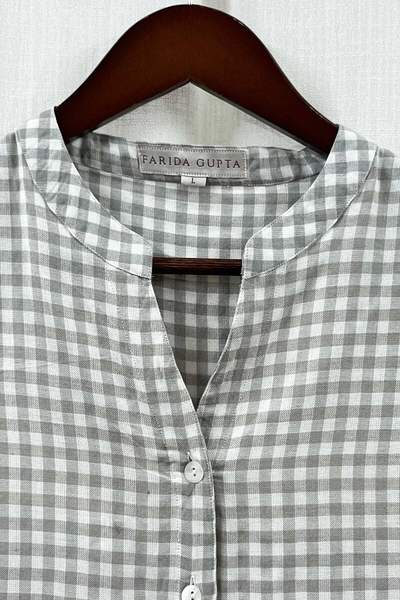 Grey Handcrafted Handloom Cotton Top