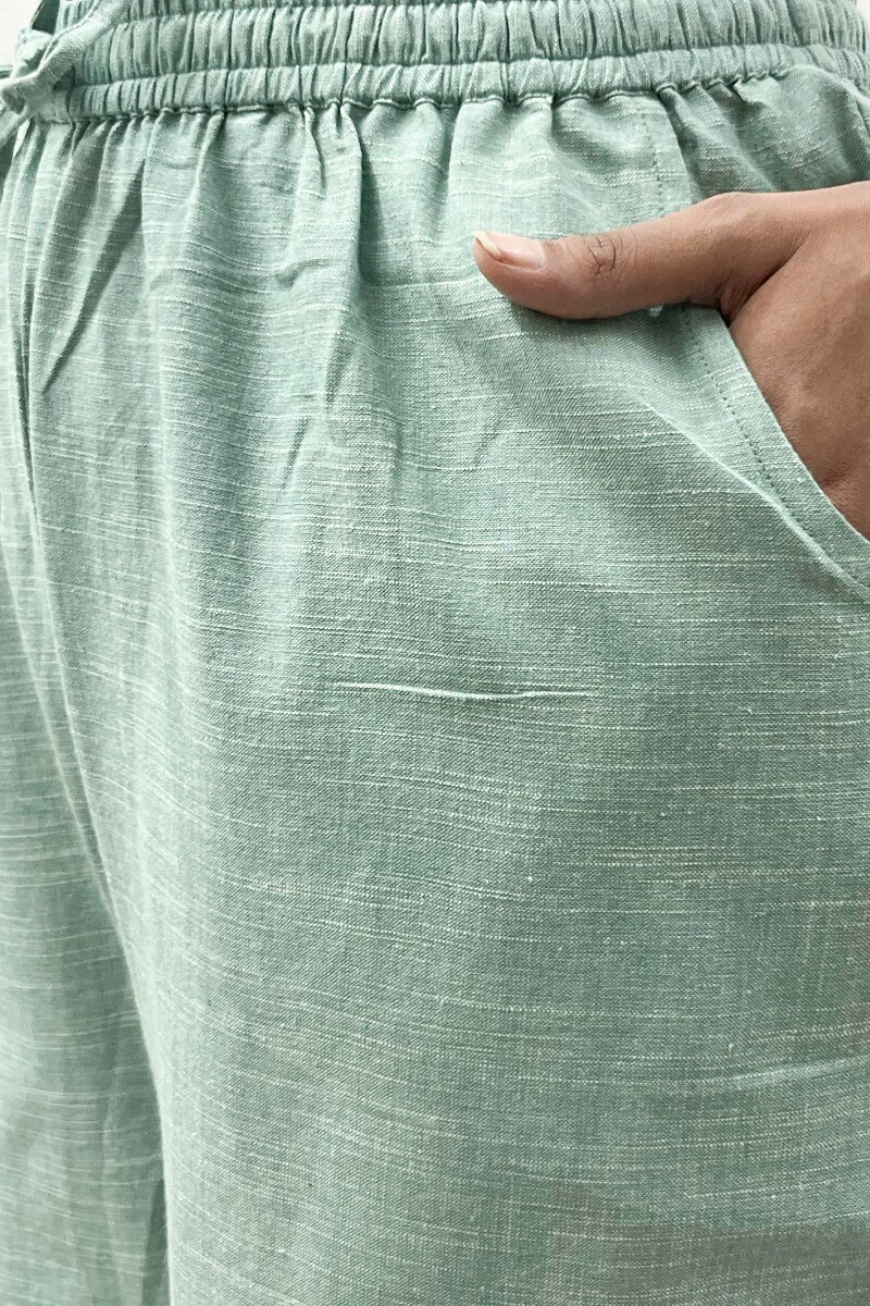Mint Green Handcrafted Handloom Cotton Pants