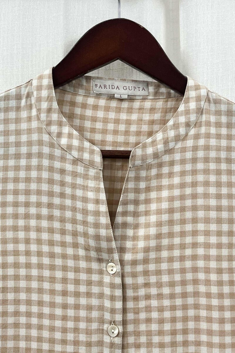 Brown Handcrafted Handloom Cotton Top