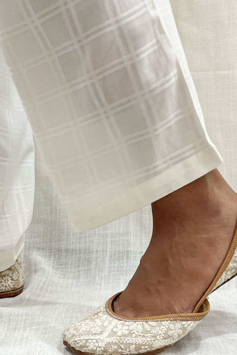 White Handcrafted Handloom Cotton Pants