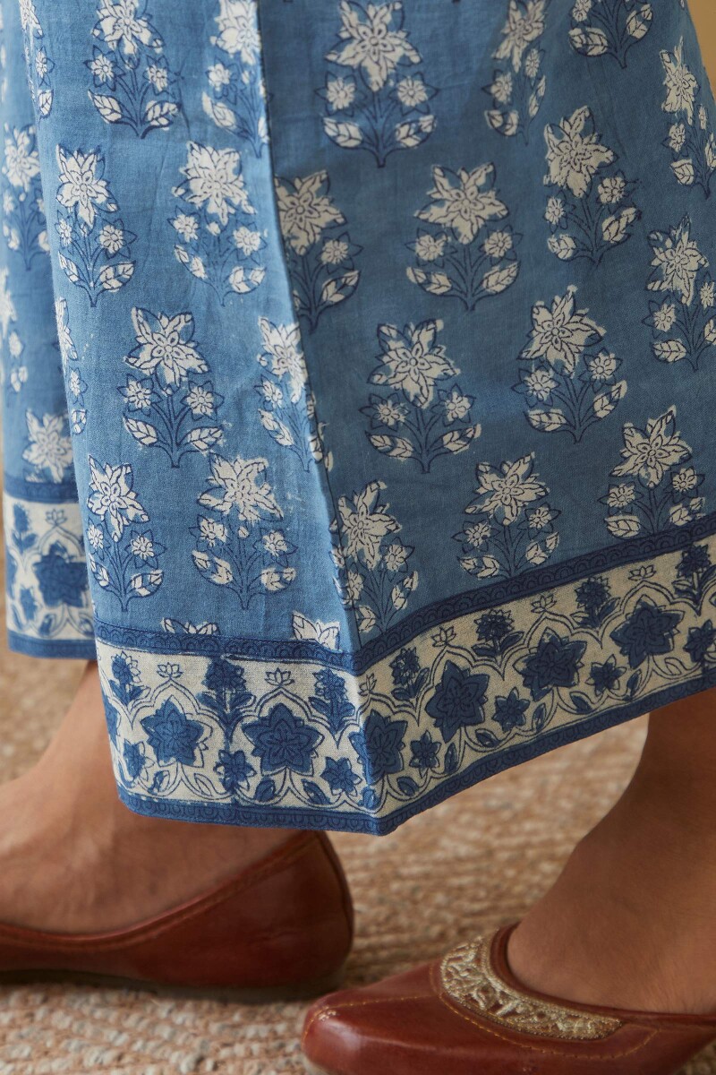 Indigo Hand Block-Printed Cotton Farsi