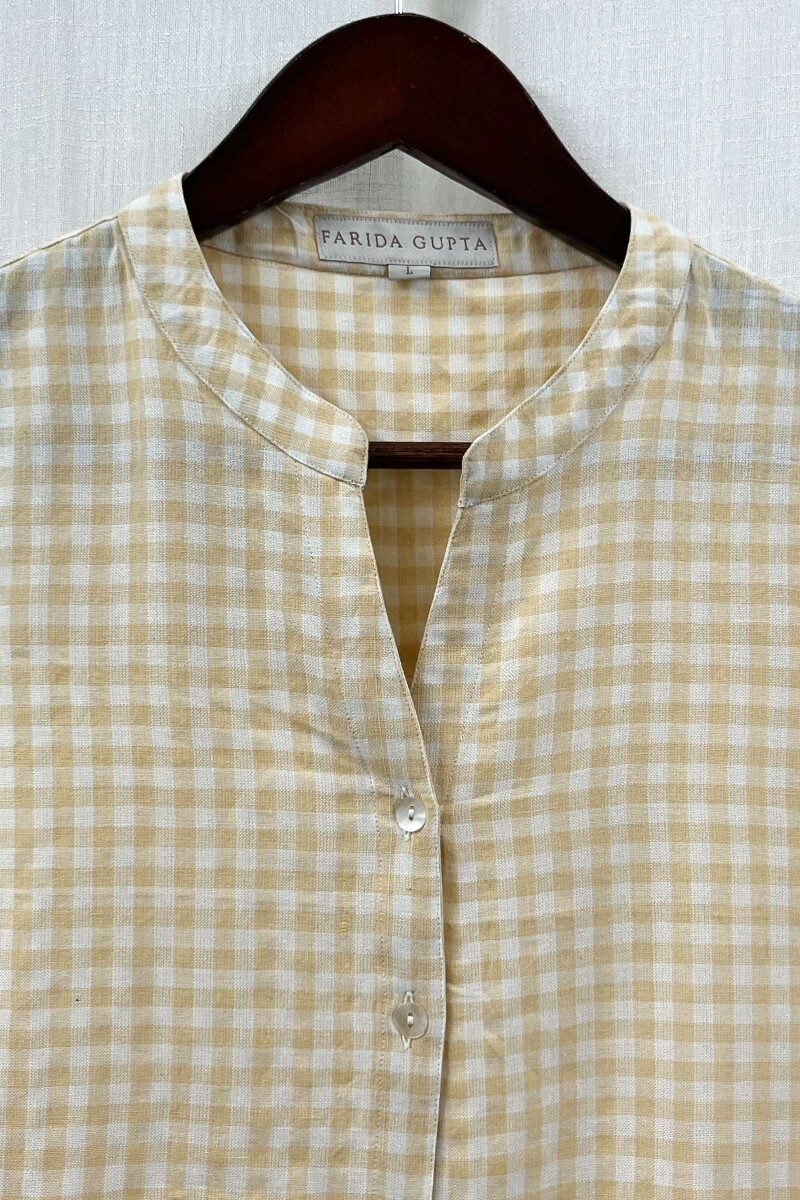Yellow Handcrafted Handloom Cotton Top