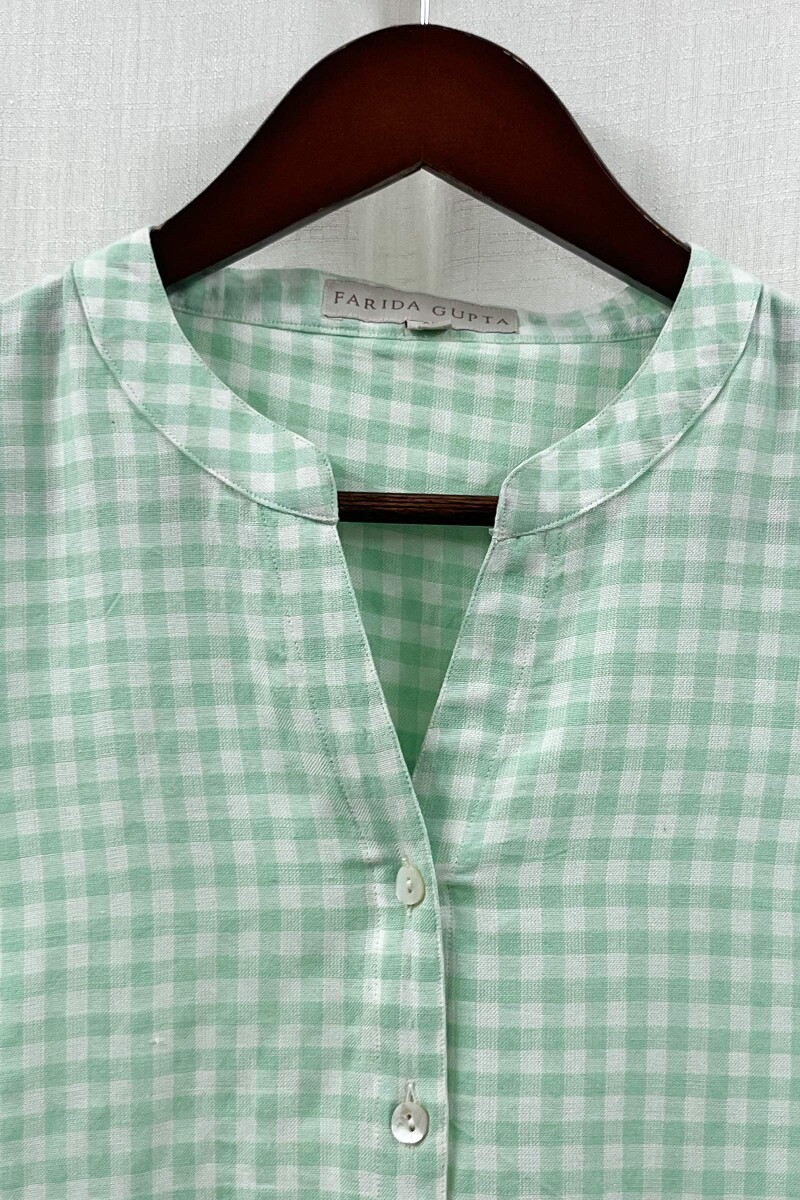 Green Handcrafted Handloom Cotton Top
