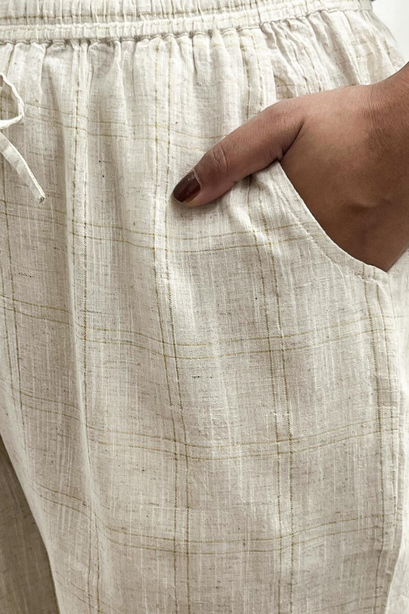 Cream Handcrafted Handloom Cotton Pants
