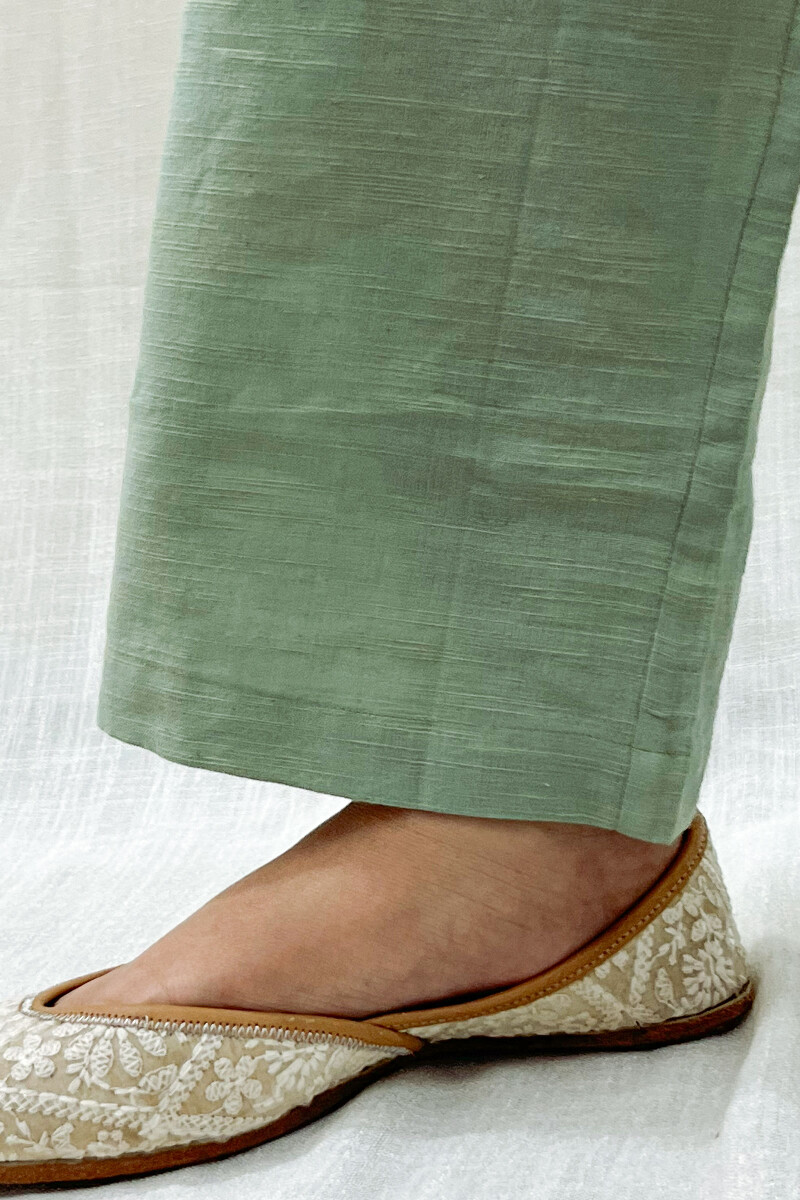 Sea Green Handcrafted Handloom Cotton Pants