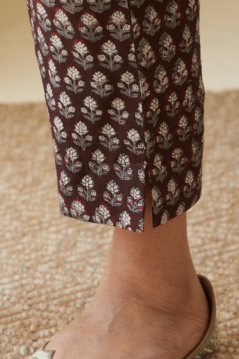 Bagru Hand Block-Printed Cotton Narrow Pants