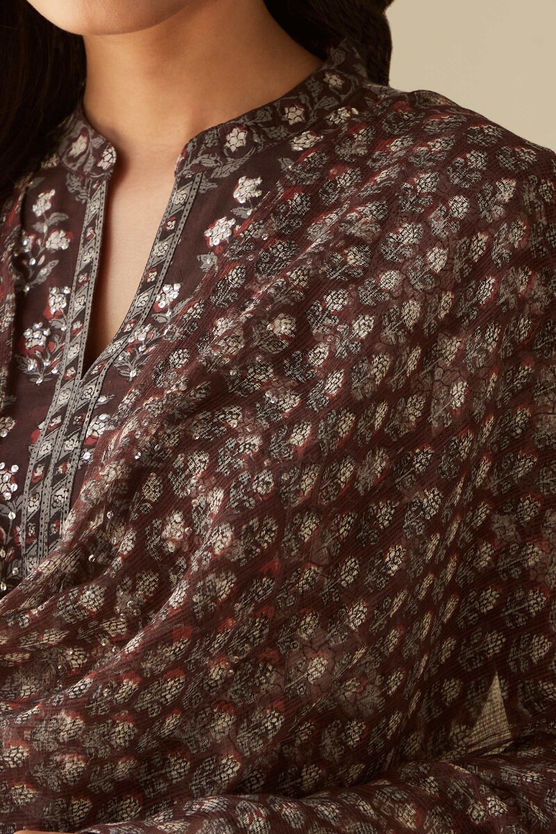 Bagru Hand Block-Printed Kota Dupatta