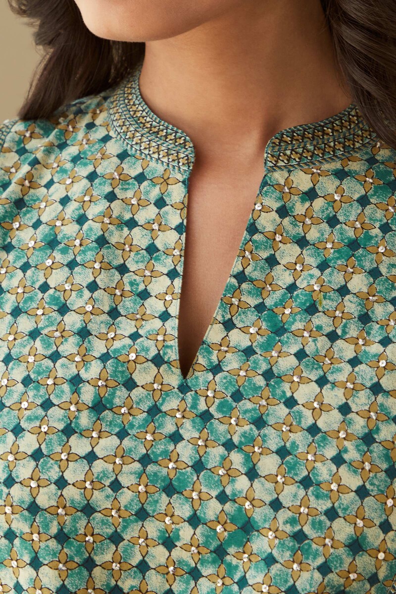Bagru Hand Printed Straight Cotton Kurta
