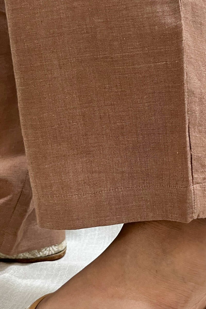 Dark Brown Handcrafted Handloom Cotton Pants