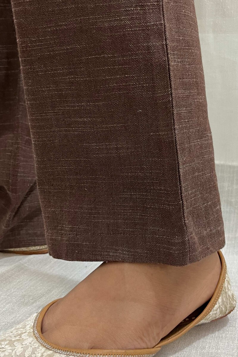 Dark Brown Handcrafted Handloom Cotton Pants