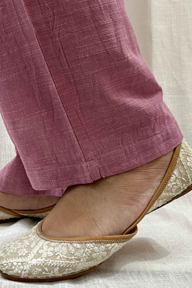Pink Handcrafted Handloom Cotton Pants