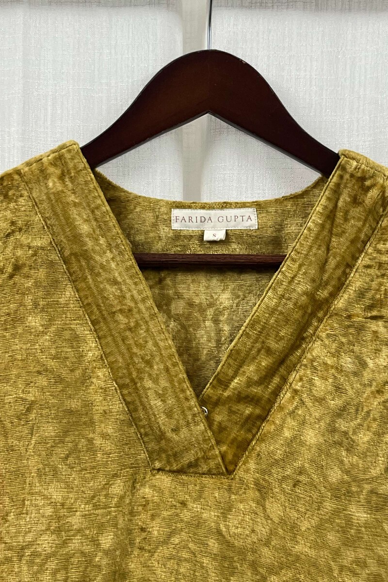 Ajrak Hand Block-Printed Straight Velvet Kurta