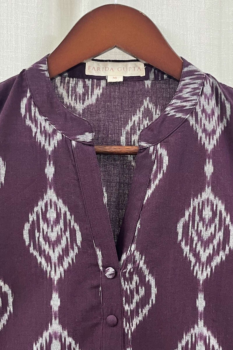 Dark Purple Handcrafted Straight Handloom Cotton Kurta