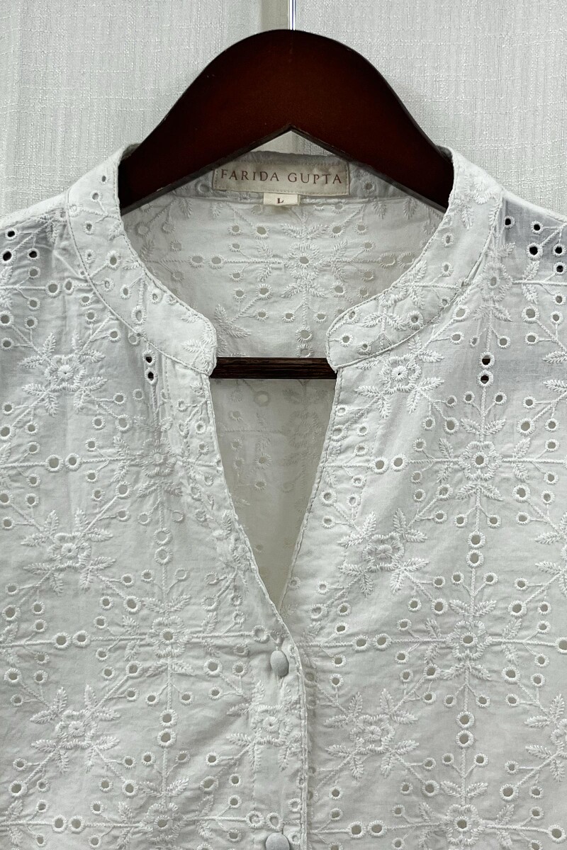 White Handcrafted Cotton Top