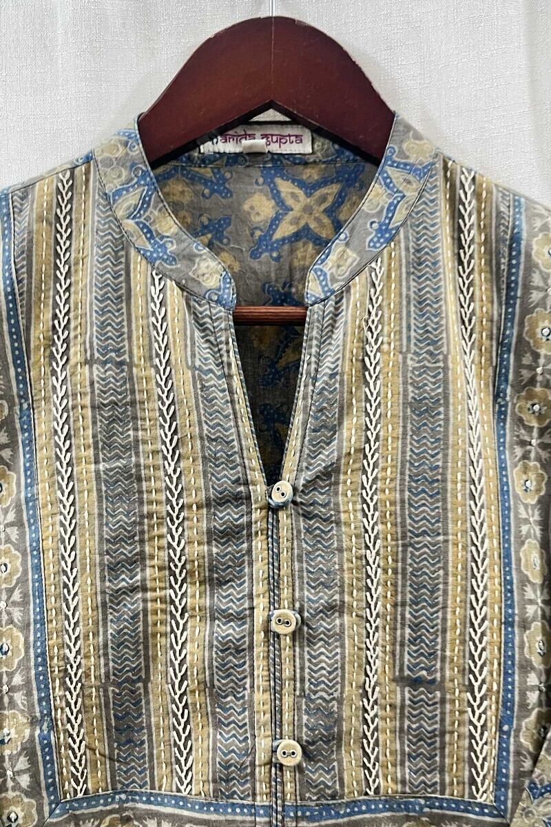 Ajrak Hand Block-Printed Straight Cotton Kurta