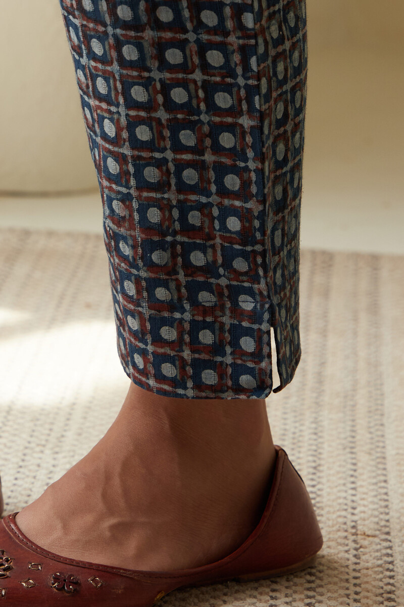Akola Hand Block-Printed Cotton Dobby Narrow Pants