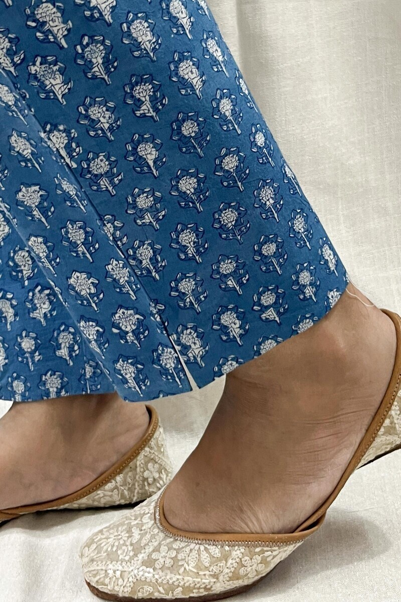 Bagru Hand Block-Printed Cotton Narrow Pants