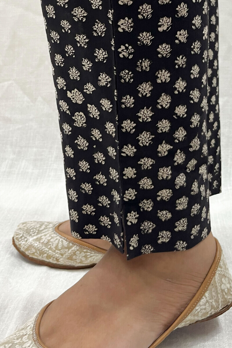 Bagru Hand Block-Printed Cotton Narrow Pants