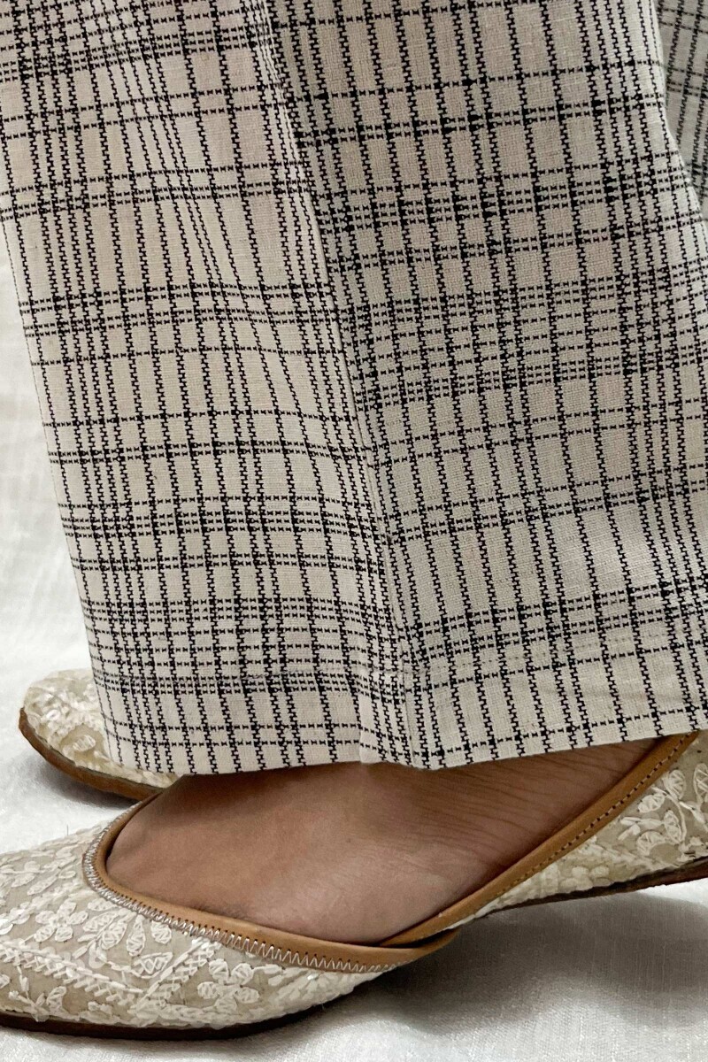White Handcrafted Handloom Cotton Pants