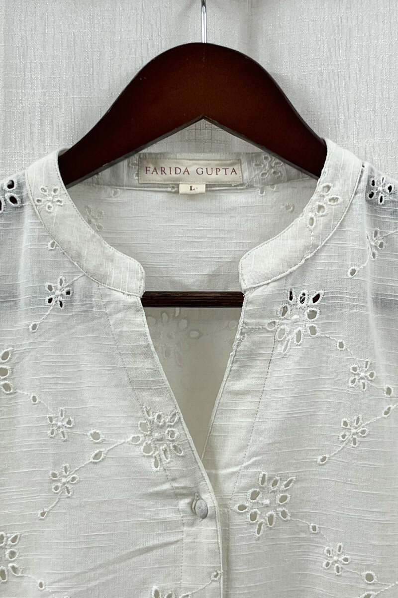 White Handcrafted Cotton Top