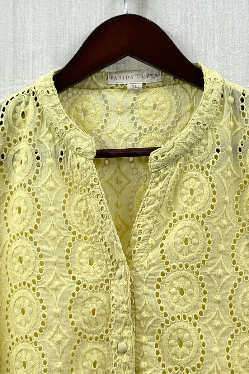 Light Yellow Handcrafted Cotton Top