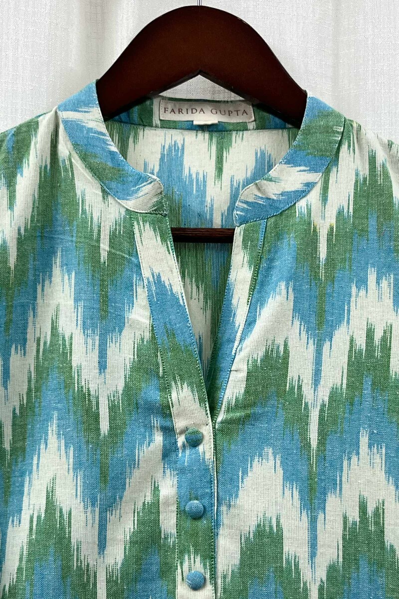 Sky Blue Handcrafted Straight Handloom Cotton Kurta